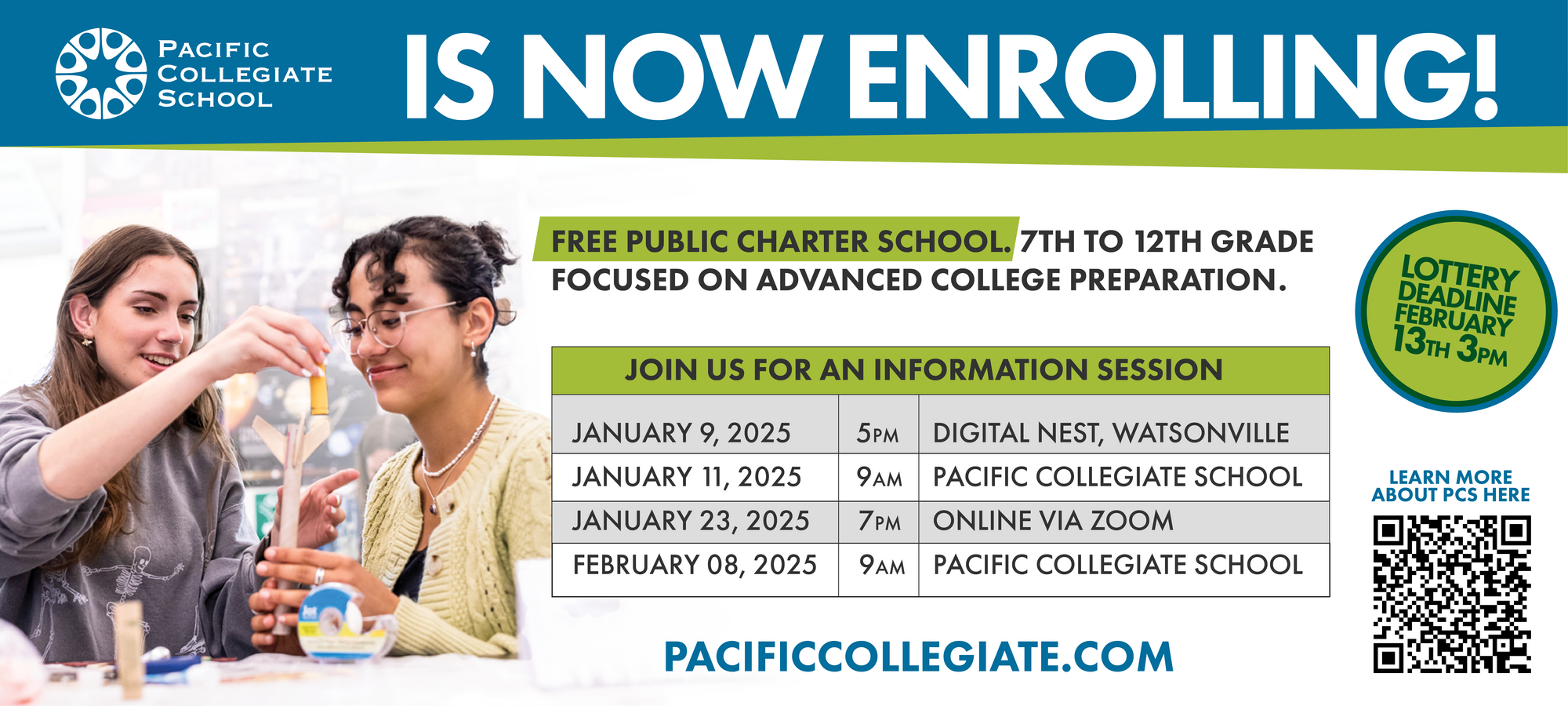 Pacific Collegiate School display ad thru 2/13
